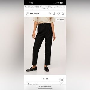 NWOT Mango pleat straight trousers
